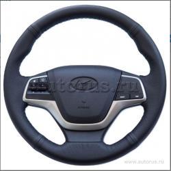 Оплетка руль+спицы Hyundai Solaris II 17- Elantra VI 15- AutoBra 4131