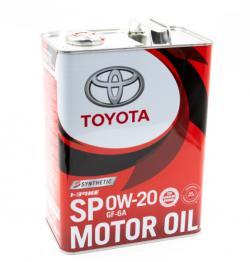 Масло моторное TOYOTA MOTOR OIL SP 0W20 синтетическое 4 л 08880-13205