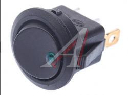 Выключатель клавиша 12V 16A круглый с зеленой подсветкой REXANT   36-2583