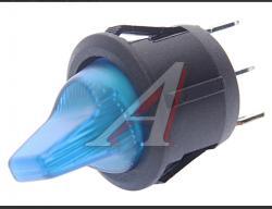 Выключатель клавиша 12V 16A круглый синий с подсветкой REXANT   36-2591