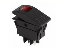 Выключатель клавиша 24V 35A красный с подсветкой REXANT   36-4465