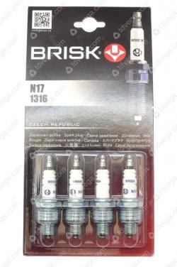 Свеча А-17 Brisk (классика) N17 ЗМЗ-402  УАЗ/Га*Z кор. юбка/1316/ под ключ 21мм (10013160/060421/0195693, Чехия)