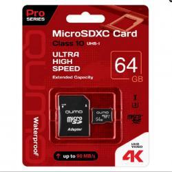 Карта памяти QUMO, Secure Digital Micro 8Gb, SDHC, class 10