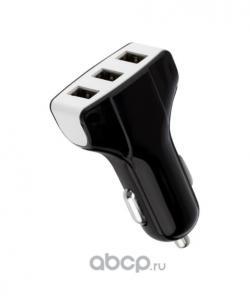 Зарядное устройство в прикуриватель 3 x USB, 1000mA, черное REXANT 16-0291