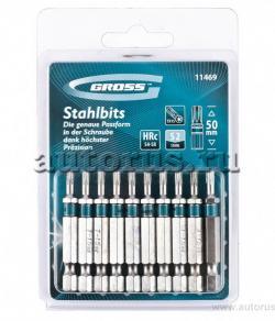 Набор бит Torx15 х 50, сталь S2, 10 шт. Gross 11469 GROSS 11469