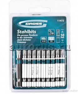 Набор бит Torx30 х 50, сталь S2, 10 шт. Gross 11472 GROSS 11472