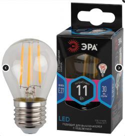 Лампочка светодиодная ЭРА F-LED P45-11W-840-E27 Е27 / Е27 11Вт филамент шар нейтральный белый свет ERA Б0047015