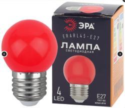 Лампочка светодиодная ЭРА STD ERARL45-E27 E27 / Е27 1Вт шар красный для белт-лайт ERA Б0049575