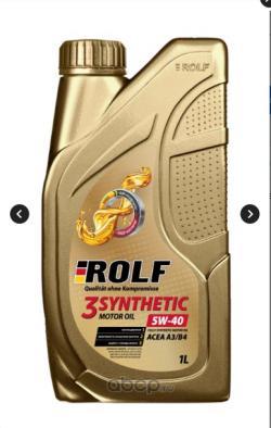 Масло моторное ROLF 3-SYNTHENIC 5W-40 ACEA A3/B4 синтетическое 1 л 322730