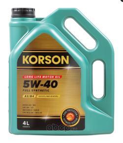 Масло SYNTEHTIC 5W-40 A3/B4 4л (синт. мотор. масло) KORSON KORSON KS00012