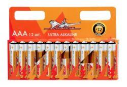 Батарейка  AAA/LR03 (мизинчик) щелочные (к-т 12 шт), --AAA-12-