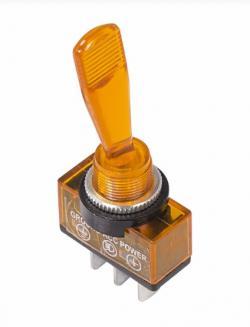 Тумблер 12V 20А (3c) ON-OFF однополюсный с желтой подсветкой REXANT