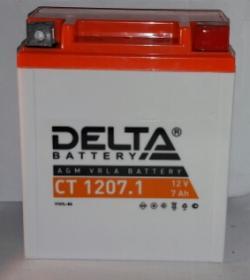 Аккумулятор Мото 12 В  7 А/ч о.п. Delta AGM ток 100 114 х 70 х 132