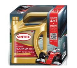 Масло моторное Sintec 5W-40 Platinum 7000 A3/B4 синтетическое 4 л АКЦИЯ 4 +1