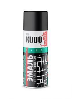 Краска аэрозольная черная блестящая Kudo 520 мл (RAL 9005)