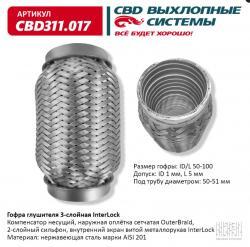 Гофра глушителя 3х-сл InterLock 50-100. CBD311.017