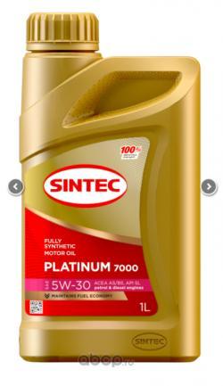Масло моторное Sintec 5W-30 Platinum 7000 A5/B5, SL синтетическое 1 л / 5W30