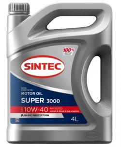 Масло моторное Sintec 10W-40 Super 3000 SG/CD п/синтетическое  4 л / 10W40