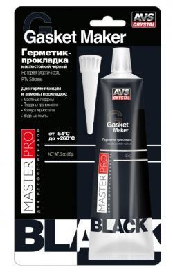 Герметик прокладка черный маслостойкий AVS Master Pro  85 гр