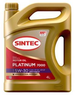 Масло моторное Sintec 5W-30 Platinum 7000 GF- 6A SP синтетическое 4 л / 5W30