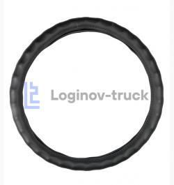 Оплетка на руль 40-42см (DAF, MAN, MB, VOLVO) Нат. кож. гладкая./Пальцы Чёрный (25816)