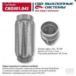 Гофра глушителя 3-сл Innerbraid 70-200. CBD301.045