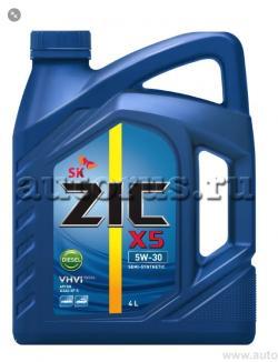 Масло моторное 5/30 X5 Diesel ZIC 4л. п/синт. API CI-4/SL /кор.4шт./ (10009100/071223/3190889, Корея, Республика)