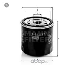 Фильтр масляный MANN-FILTER W71292M (P.R.C) MANN-FILTER W71292