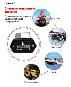 Механический счетчик моточасов постоянного тока 6-80 В для двигателей-генераторов лодочных автомобилей