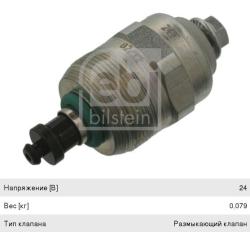 Клапан электромагнитный MAN VOLVO IVECO ТНВД (глушилка,резьба M24) FEBI  11246