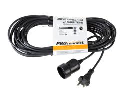 Удлинитель-шнур PROconnect ПВС 2х0.75, 10 м, б/з, 6 А, 1300 Вт, IP20, черный