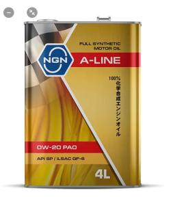 Масло моторное NGN A-Line PAO 0W-20 синтетическое 4 л V182575123