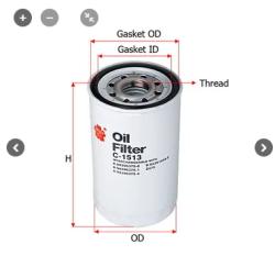 Фильтр масляный HITACHI/ISUZU/HINO SAKURA C1513