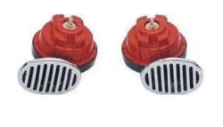 Сигнал звуковой 12 В (улитки) 410/510Гц 90 мм хром/красный AVS Electric 2004