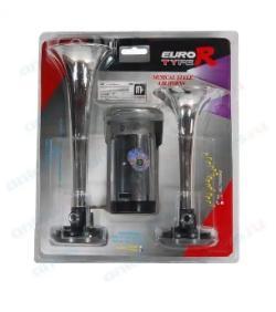 Сигнал звуковой 12 В 2 трубы с компрессором хром