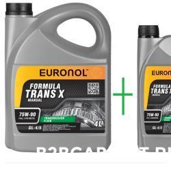 Масло трансмиссионное 75/90 Trans Х EURONOL   4л.+1л. синт. GL-4/GL-5 /80061/АКЦИЯ