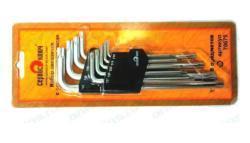 Набор ключей Torx с отверстием г-образных  9 пр. Сервис Ключ