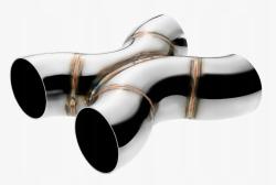 Труба соединительная выхлопной системы Х-пайп d1/d2=51мм нержавеющая сталь TRANSMASTER