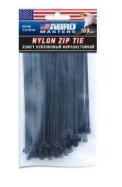 Хомут нейлоновый морозостойкий 4,8 х 250 мм 100 шт. черный Abro