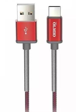 Кабель HD. USB 2.0 - USB Type-C 1,2 м, 2.1А, красный, OLMIO