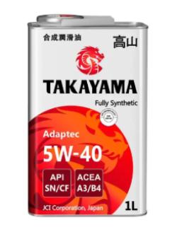 Масло моторное Takayama 5W-40 Adaptec API SN/CF, ACEA A3/B4 синтетическое  1л металл / 5W40