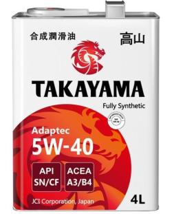 Масло моторное Takayama 5W-40 Adaptec API SN/CF, ACEA A3/B4 синтетическое  4л металл / 5W40