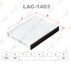 Фильтр салонный LYNXauto LAC-1403   FORD Fiesta 01-07/Fusion 02->