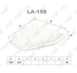 LA-198 Фильтр воздушный LYNXauto  TOYOTA Camry 2006-> mot.3.5L/RAV 4 III 2006->