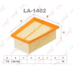 Фильтр воздушный LADA Largus 1.6 16V 12> / Clio II 1.4/1.6 16V 99> LYNXauto LA-1402