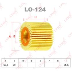 Фильтр масляный LYNXauto LO-124 TOYOTA Auris/Corolla 1,33/1,6L 07->