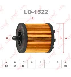 Фильтр масляный LYNXauto LO-1522 OPEL Astra J/Insignia/Vectra C/Zafira A/B
