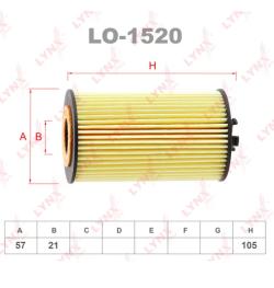 Фильтр масляный LYNXauto LO-1520 OPEL ZAFIRA 1.8/ASTRA H/VECTRA C