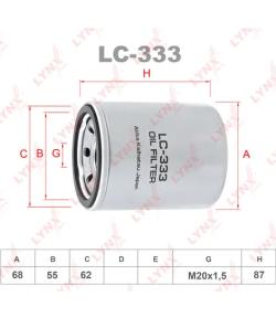 Фильтр масляный LYNXauto LC-333 MITSUBISHI Colt IV/Lancerxmot.1,5L