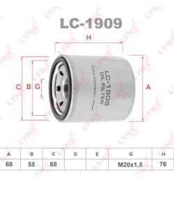 Фильтр масляный LYNXauto LC-1909 MAZ NIS SUB KIA HYU FOR INFINITI G35